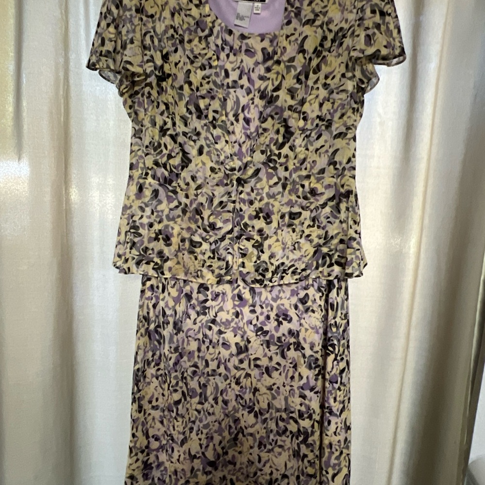 Sheri Martin Elegant Purple and Yellow Dress